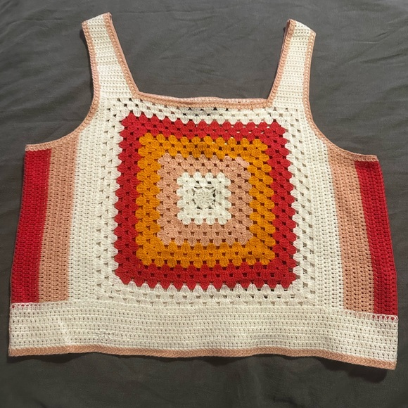 Dkny Tops - DKNY Colorful Crochet Tank Top